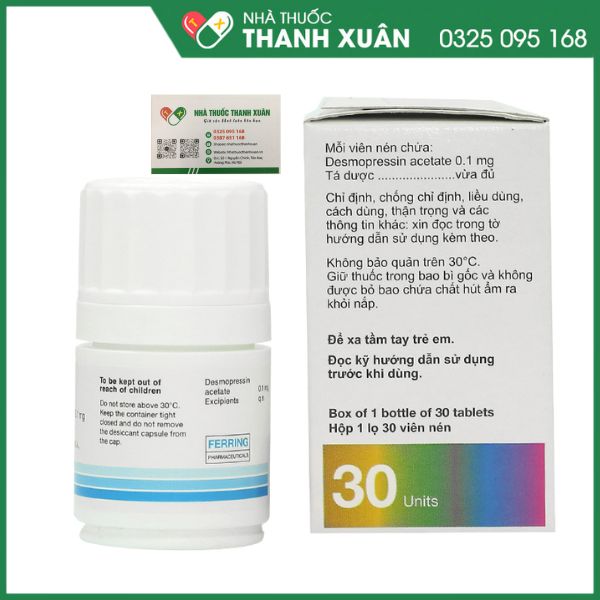 Minirin tablets - Điều trị đái tháo nhạt trung ương, đái dầm ban đêm tiên phát